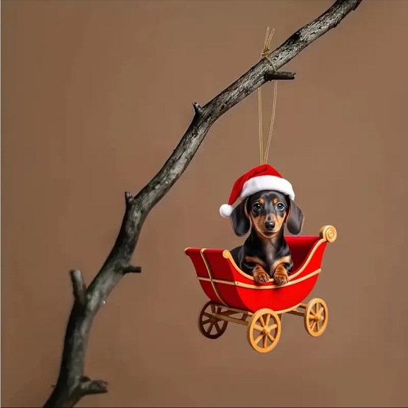 ❤️ Christmas Dachshund Puppy Dog Pendant - Stylish Car Charm & Festive Ornament - Picture 5 of 5
